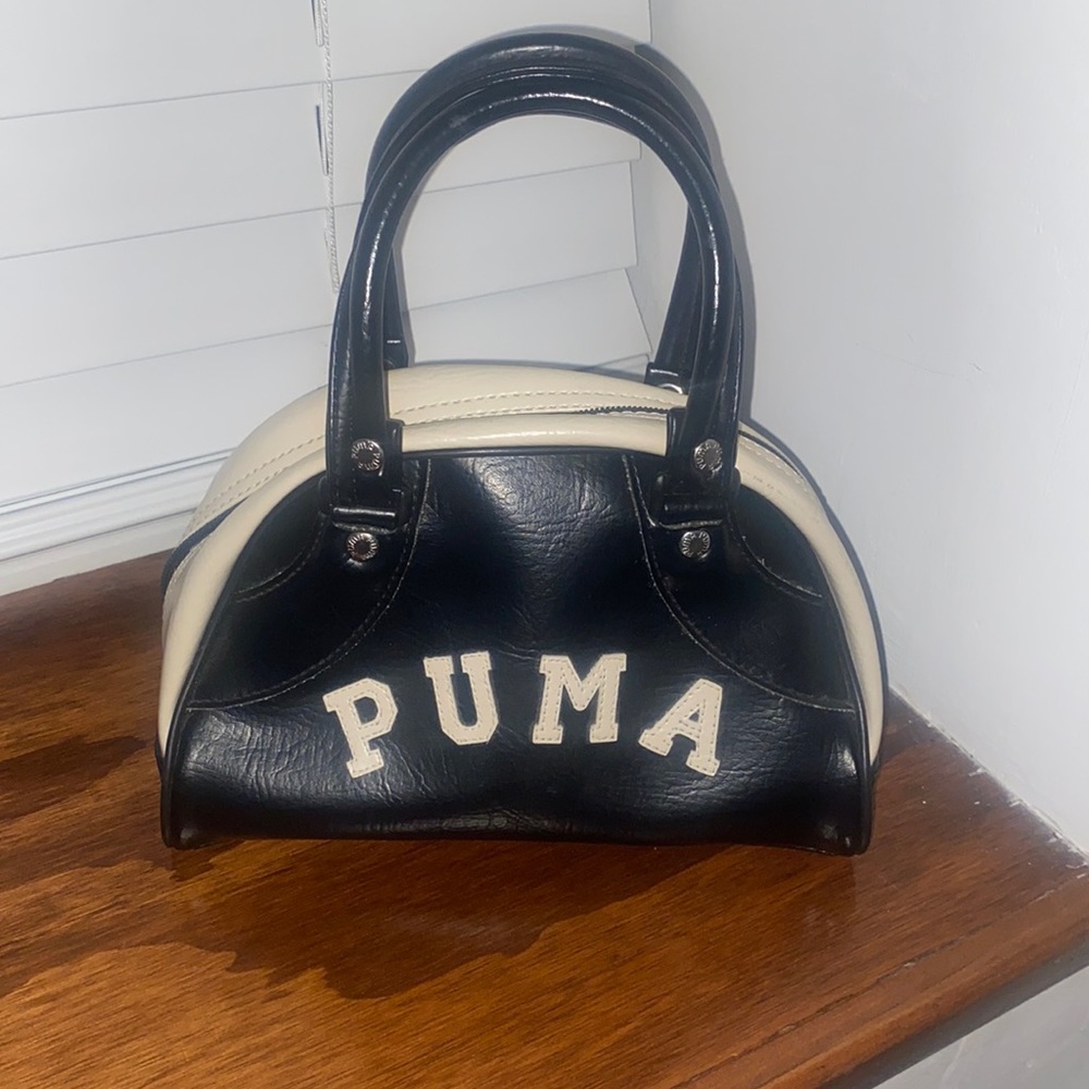 Puma mini bag - black and cream - vintage - new - perfect condition